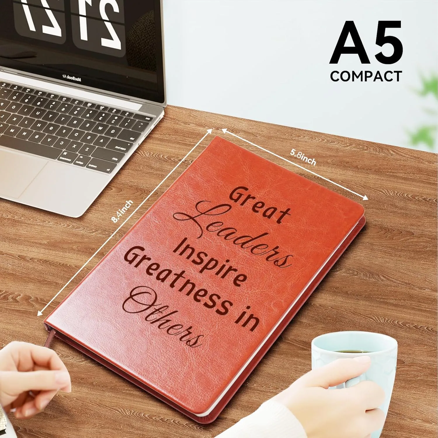 LBWCER Boss Appreciation Gift Mentor Gift Notebook Great Leaders Notebook Leader Supervisor PM Mentor Retirement Gift Coworker Farewell Leather Journal Notebooks (Great)