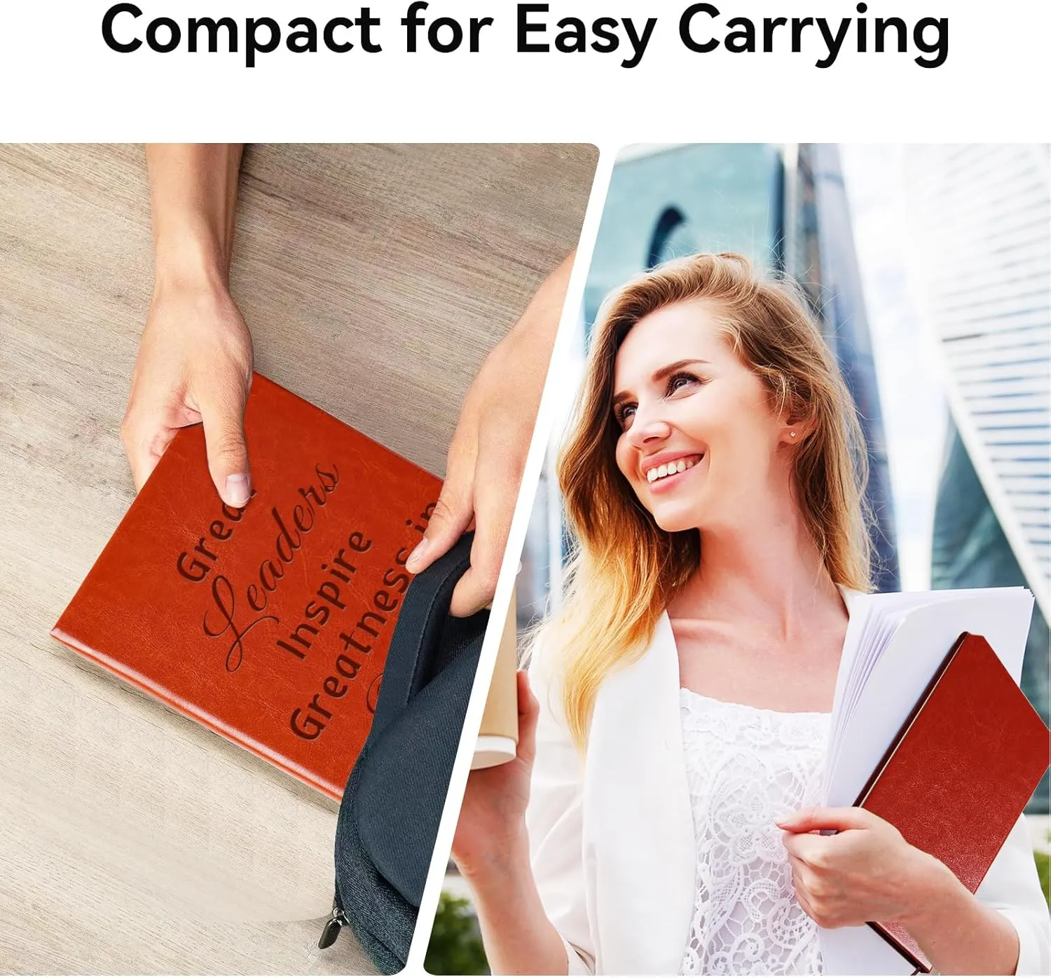 LBWCER Boss Appreciation Gift Mentor Gift Notebook Great Leaders Notebook Leader Supervisor PM Mentor Retirement Gift Coworker Farewell Leather Journal Notebooks (Great)
