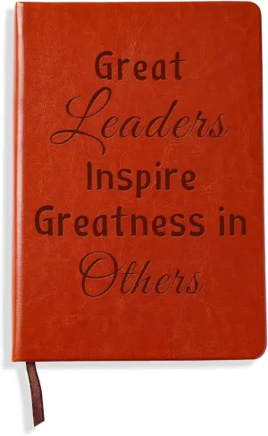 LBWCER Boss Appreciation Gift Mentor Gift Notebook Great Leaders Notebook Leader Supervisor PM Mentor Retirement Gift Coworker Farewell Leather Journal Notebooks (Great)