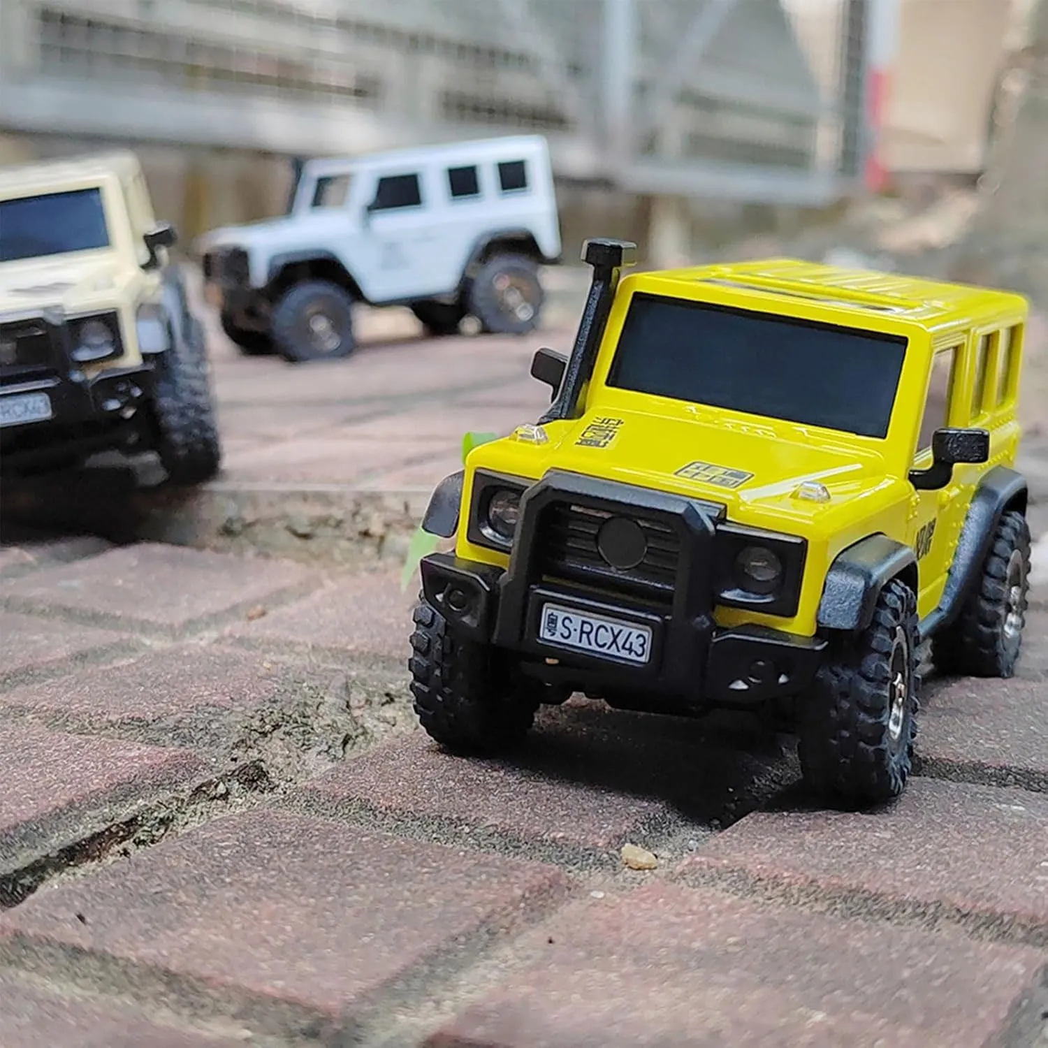 LDARC 1:43 Scale Mini RC Crawler RTR RC Rock Truck 4x4 2.4GHZ Hobby Grade Remote Control Car Model Vehicle RC Buggy, Comes with a DIY Replaceable Body Shell(Desert Yellow)