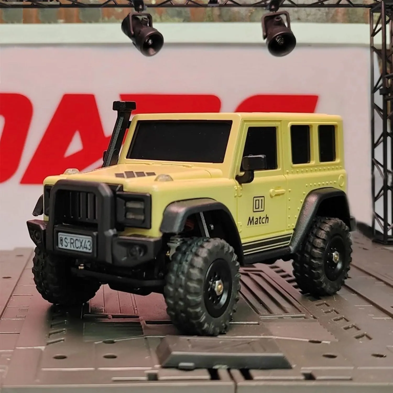 LDARC 1:43 Scale Mini RC Crawler RTR RC Rock Truck 4x4 2.4GHZ Hobby Grade Remote Control Car Model Vehicle RC Buggy, Comes with a DIY Replaceable Body Shell(Desert Yellow)