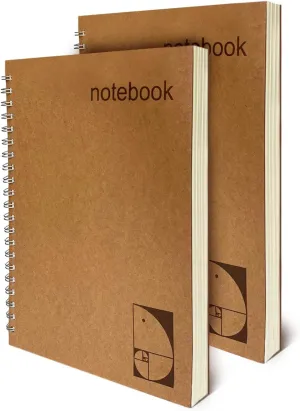 le vent 2 pack Grid Paper Large Spiral Notebook 8.5 x 11 with 100gsm Thick Paper - Square Graph Quad Ruled Notebooks for Math, Science, Engineering - 200 Pages of Lay Flat, Ink Proof Paper - A4