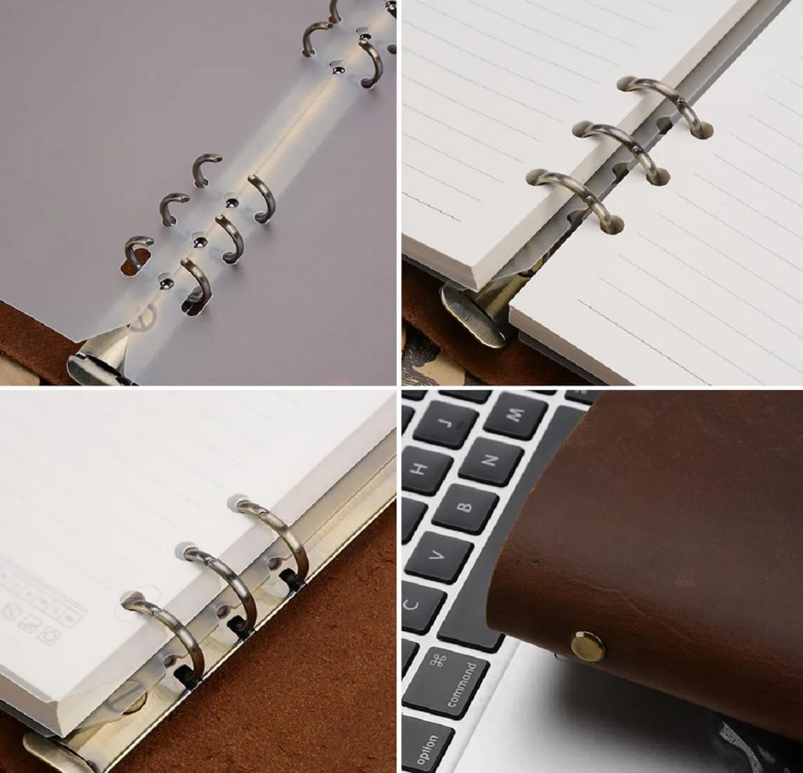 Leather Binder Notebook, 8.5 x 11 inches (Brown, A5-Non custom)