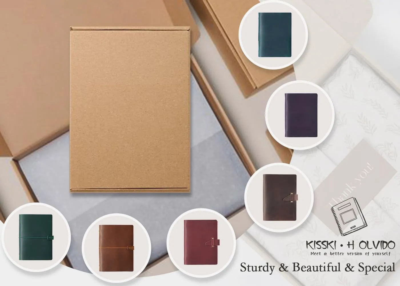 Leather Binder Notebook, 8.5 x 11 inches (Brown, A5-Non custom)
