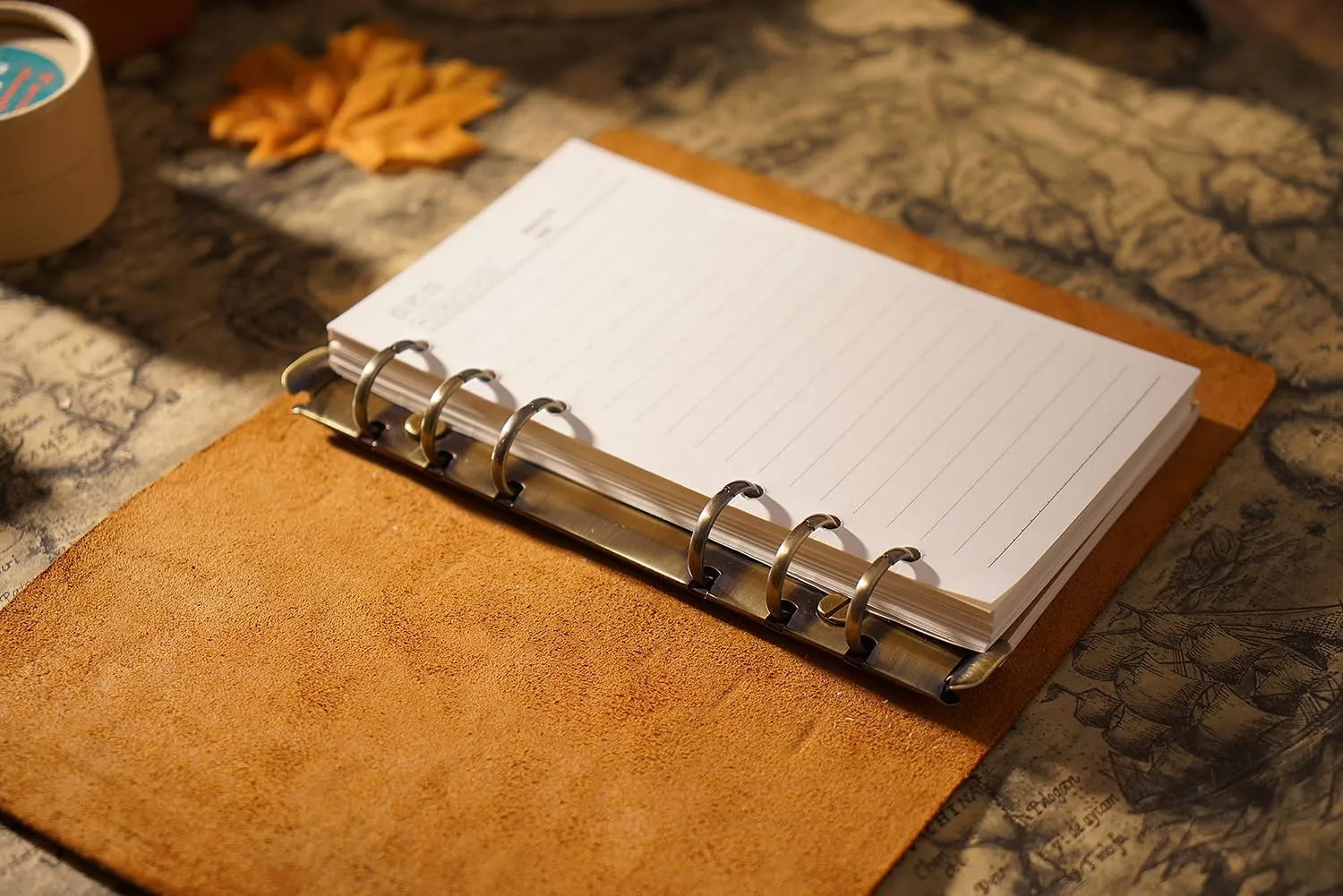 Leather Binder Notebook, 8.5 x 11 inches (Brown, A5-Non custom)