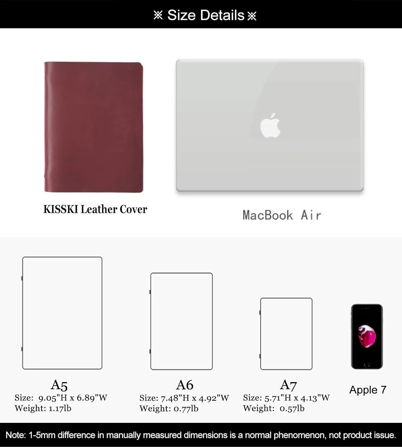 Leather Binder Notebook, 8.5 x 11 inches (Brown, A5-Non custom)