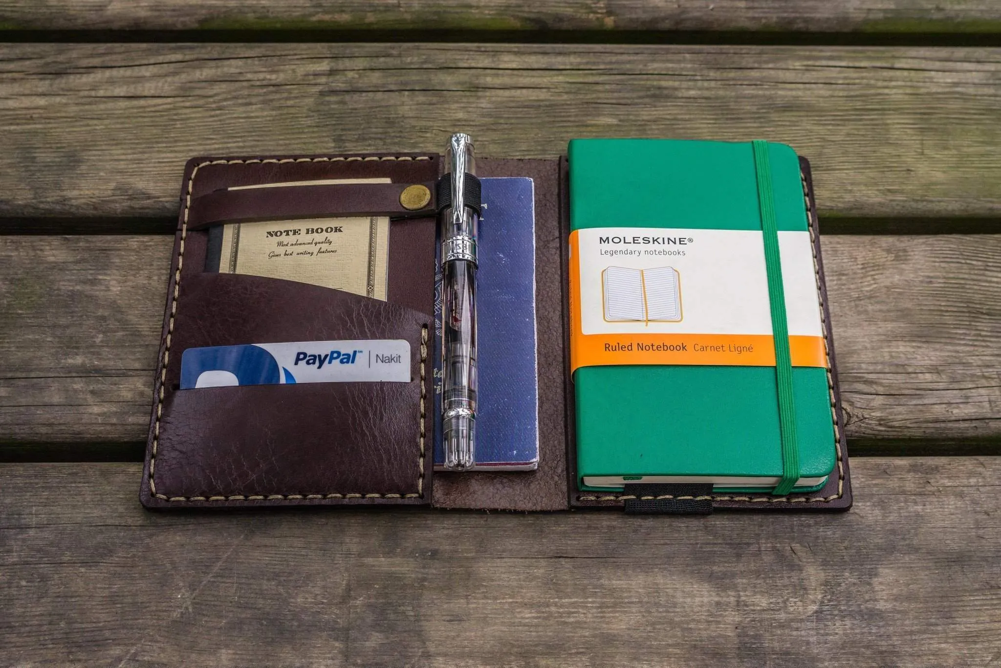 Leather Hobonichi Techo (A6) Planner Cover - Dark Brown