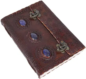 Leather Journal Book Medieval Stone Embossed Handmade Book of Shadows Vintage Notebook Office Diary College Book Poetry Book Sketch Book 10 x 7 Inches - Gift for Women & Men