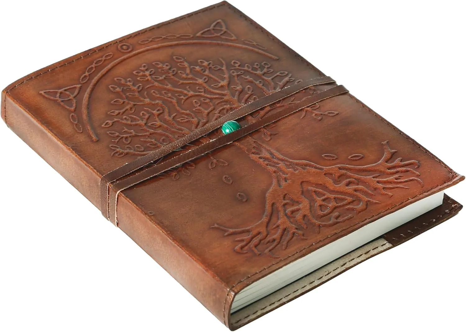 Leather Journal in Brown 8x6 Refillable Lined Paper Tree of Life Handmade writing Notebook Diary Leather Bound Daily Notepad for women and men Writing pad for Artist Sketch