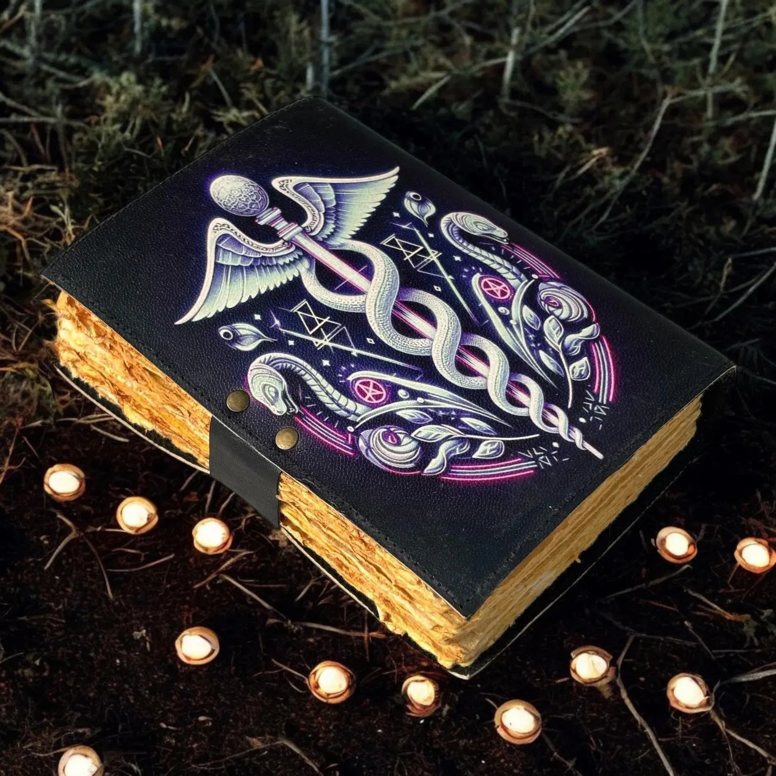 Leather Journal Notebook Snake Print