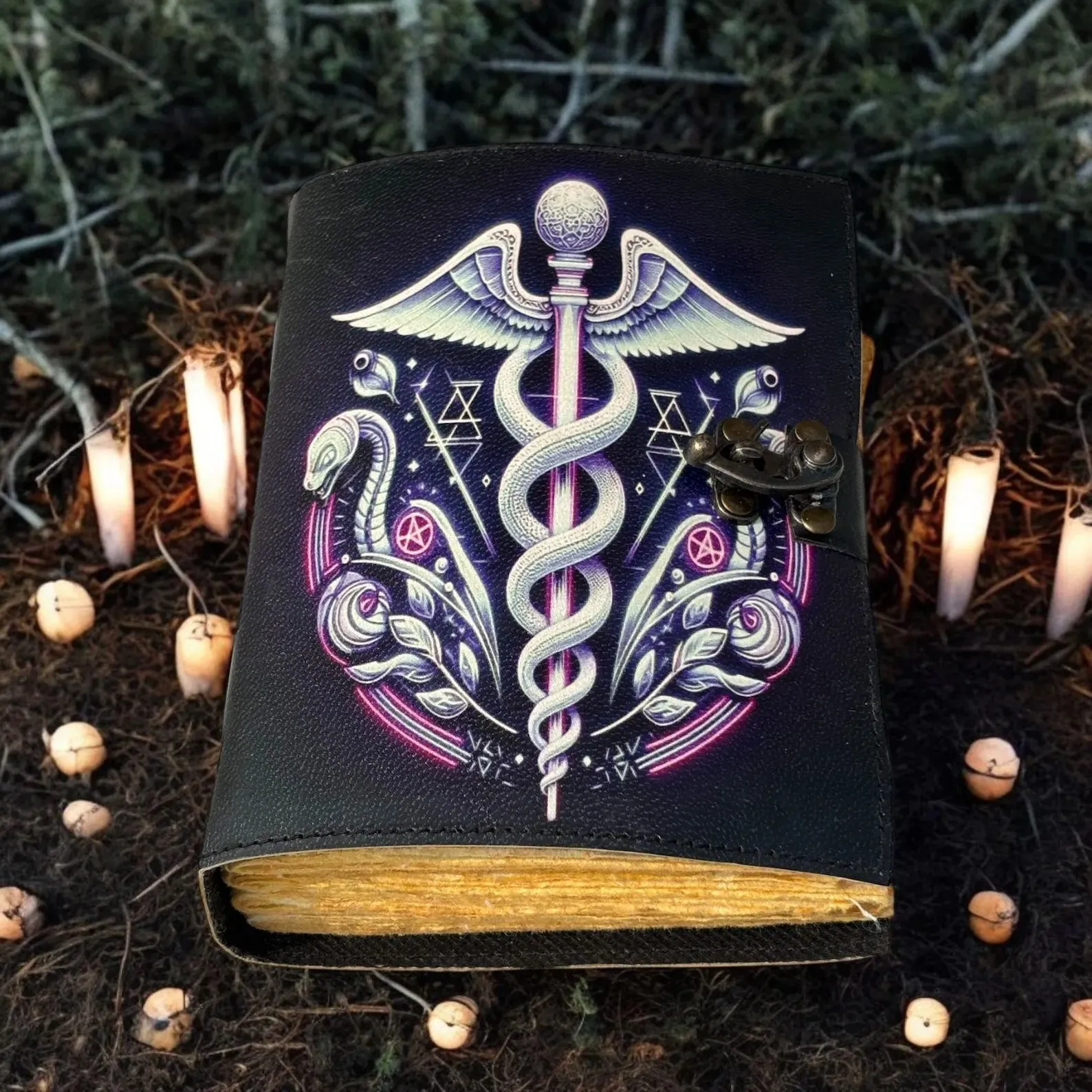 Leather Journal Notebook Snake Print