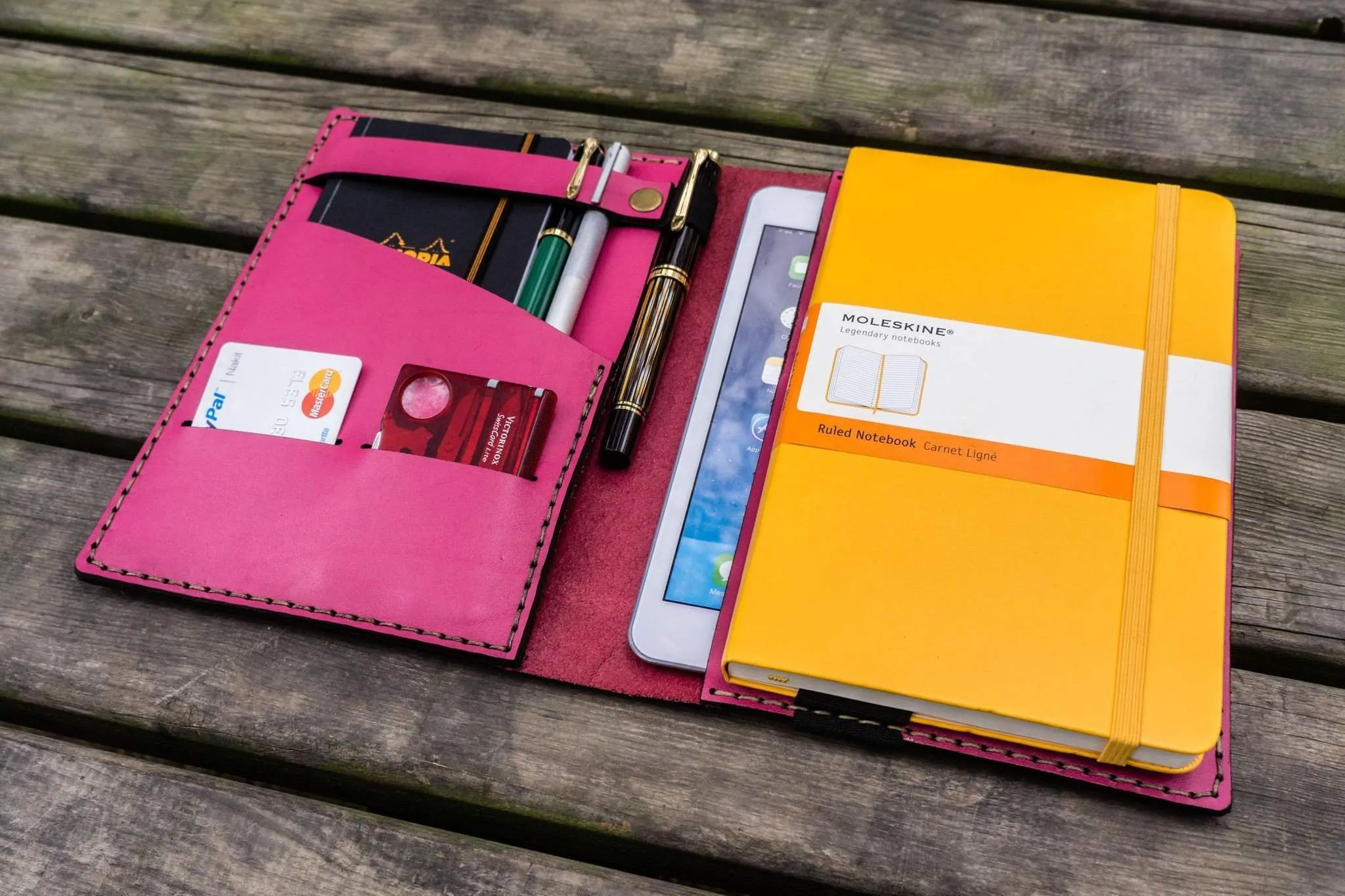 Leather Leuchtturm1917 A5 Notebook Cover - Pink