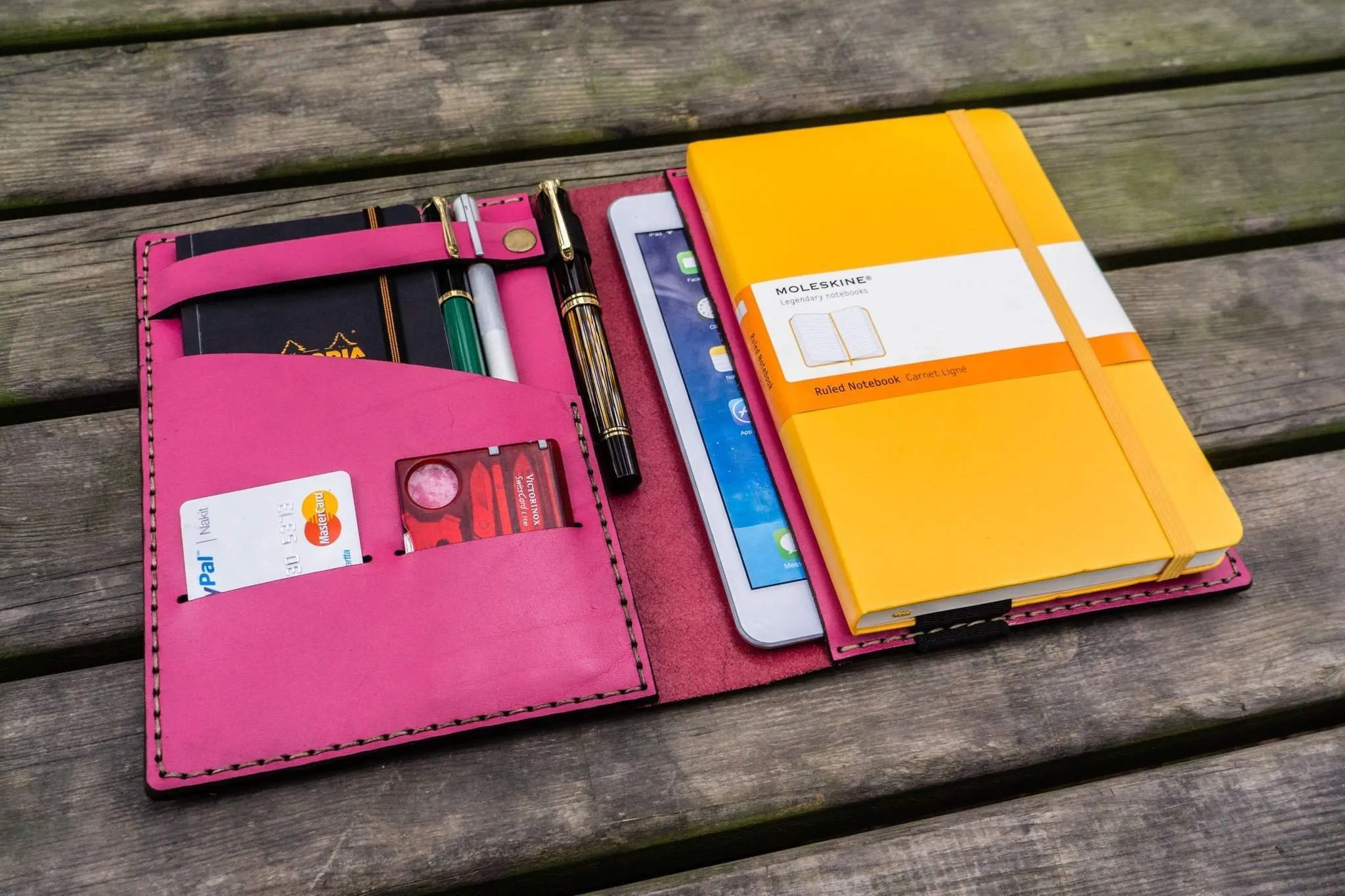 Leather Leuchtturm1917 A5 Notebook Cover - Pink