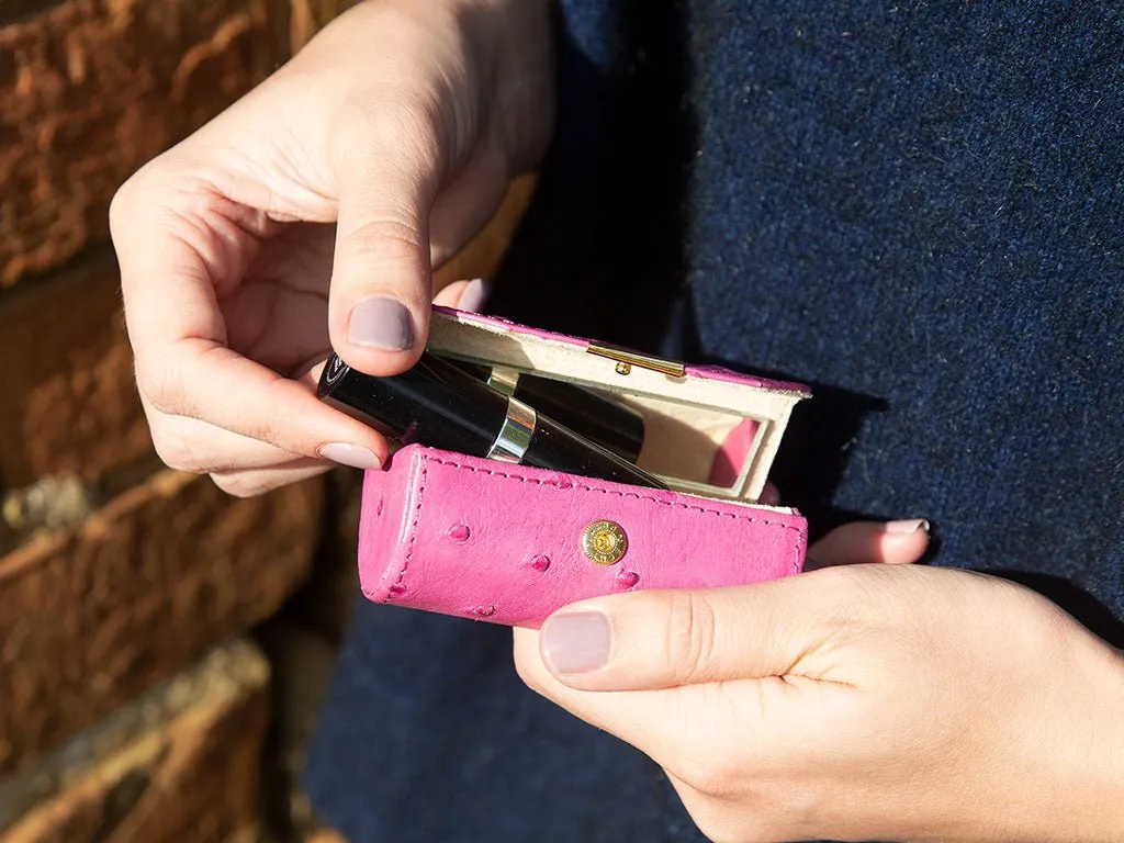 Leather Lipstick Case | Ostrich Leather