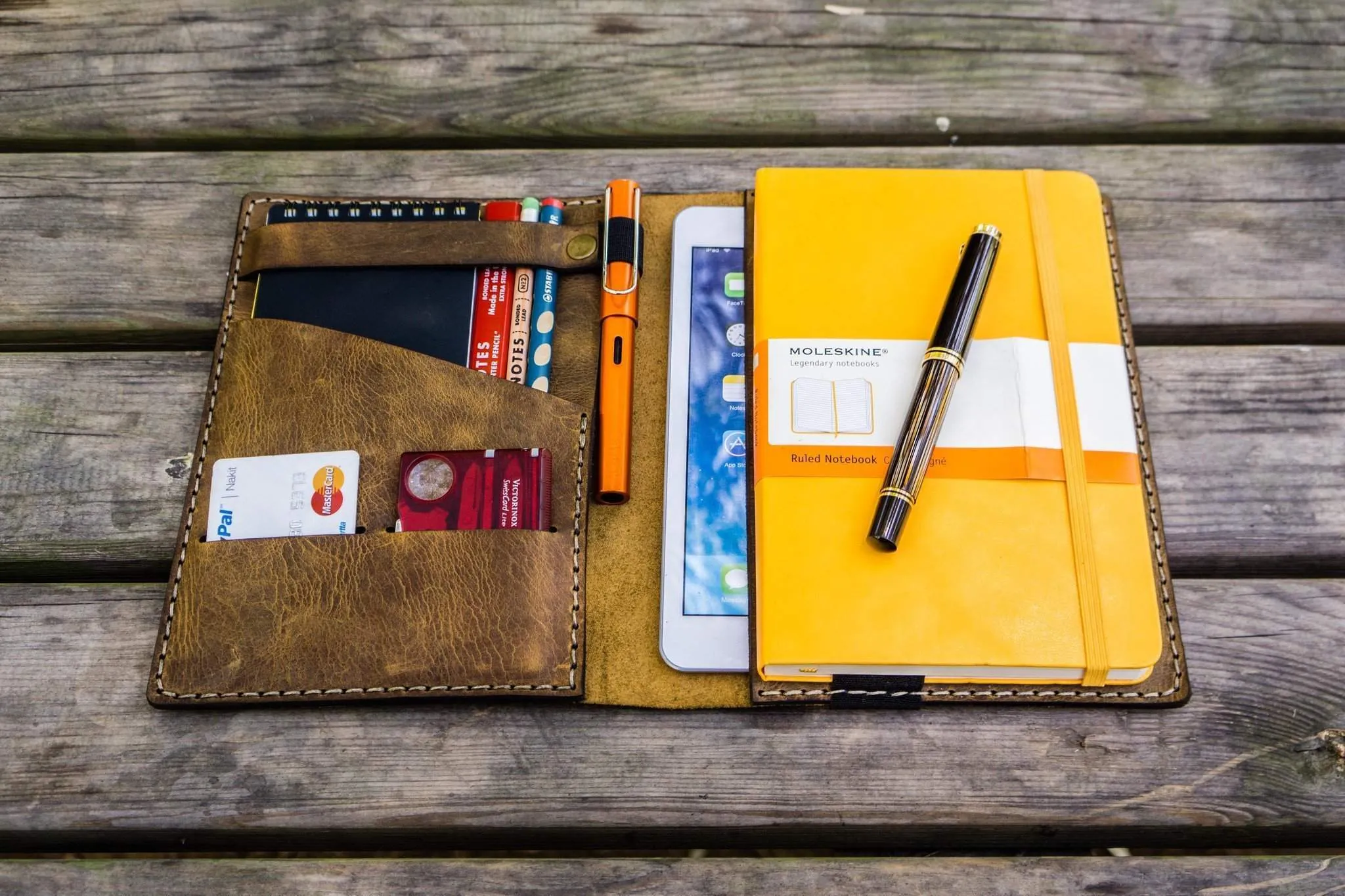 Leather Rhodia A5 Notebook & iPad Mini Cover - Crazy Horse Brown