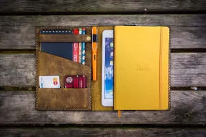 Leather Rhodia A5 Notebook & iPad Mini Cover - Crazy Horse Brown