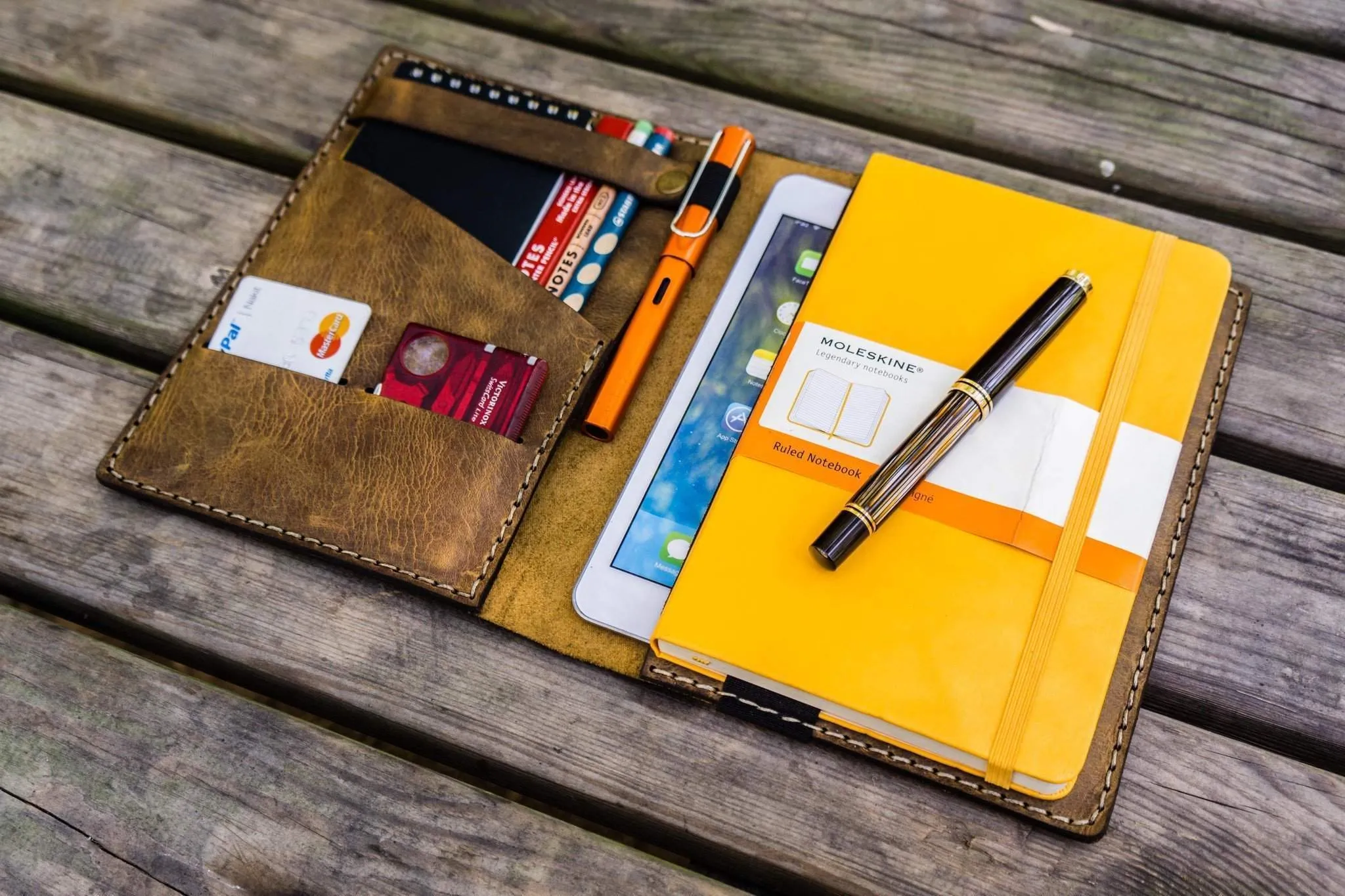 Leather Rhodia A5 Notebook & iPad Mini Cover - Crazy Horse Brown