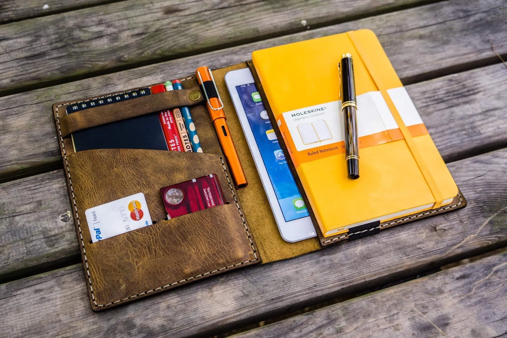 Leather Rhodia A5 Notebook & iPad Mini Cover - Crazy Horse Brown