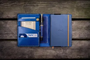 Leather Rhodia A6 Notebook Cover - Blue