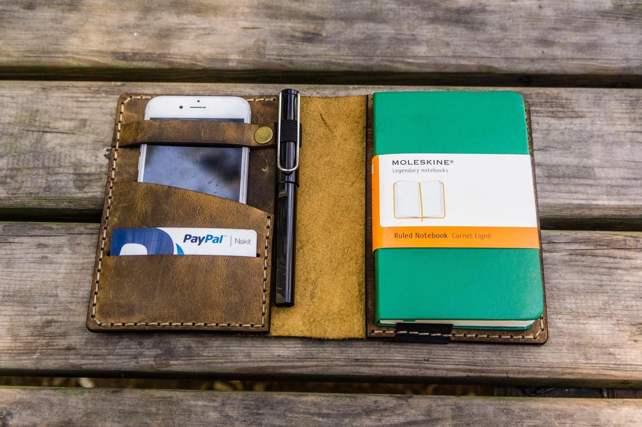 Leather Rhodia A6 Notebook Cover - Crazy Horse Brown