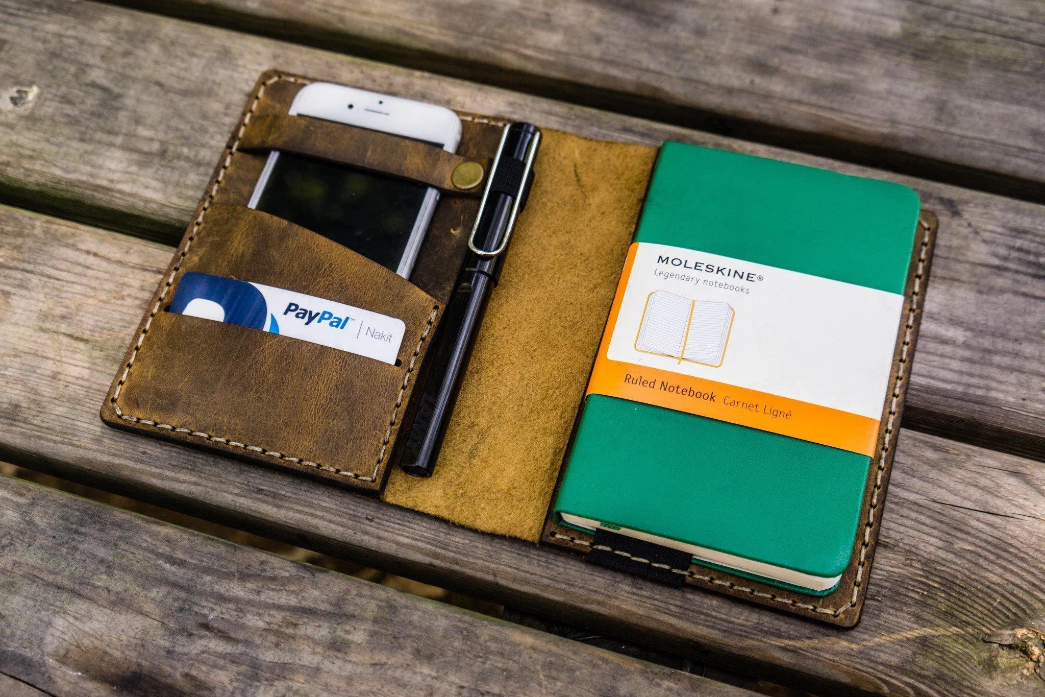 Leather Rhodia A6 Notebook Cover - Crazy Horse Brown