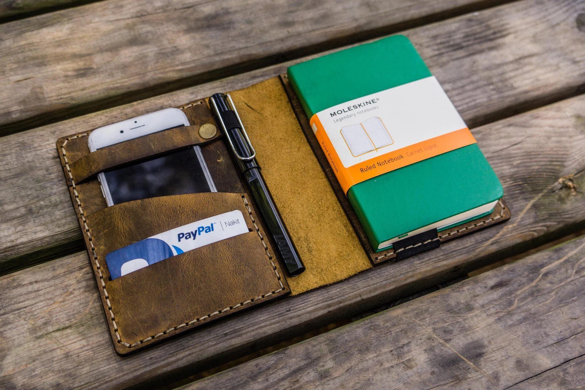 Leather Rhodia A6 Notebook Cover - Crazy Horse Brown