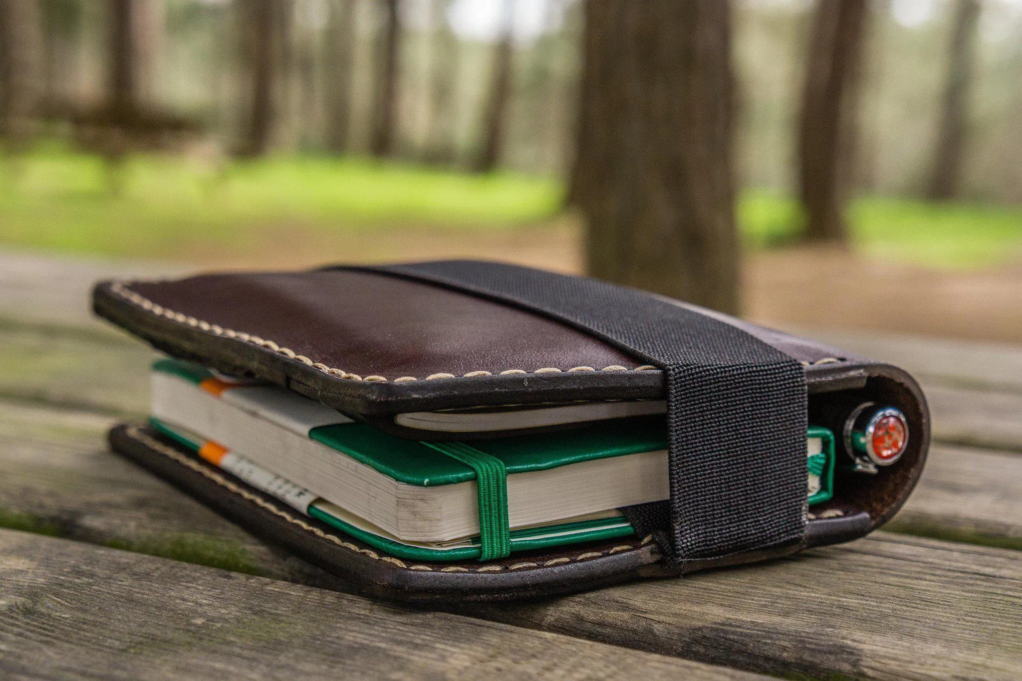 Leather Rhodia A6 Notebook Cover - Dark Brown