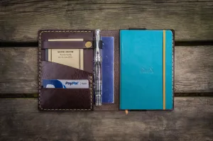 Leather Rhodia A6 Notebook Cover - Dark Brown