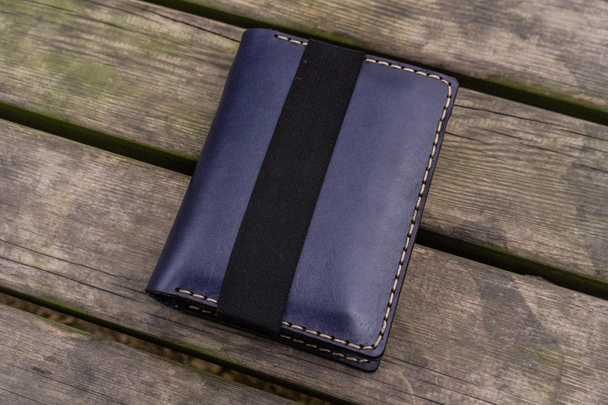 Leather Rhodia A6 Notebook Cover - Navy Blue