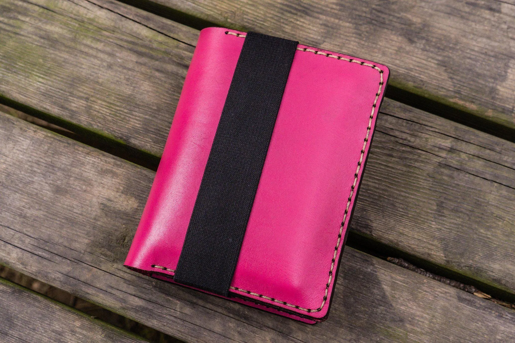 Leather Rhodia A6 Notebook Cover - Pink