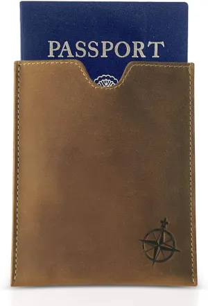 Leather Travel Wallet with Passport Holder - Genuine Leather Case with RFID Blocking for Men and Women - Passport Wallet, Leather Folding Wallet for Passports