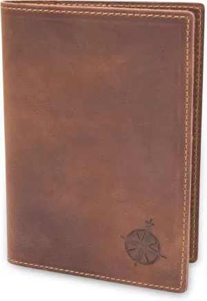 Leather Travel Wallet with Passport Holder - Genuine Leather Case with RFID Blocking for Men and Women - Passport Wallet, Leather Folding Wallet for Passports