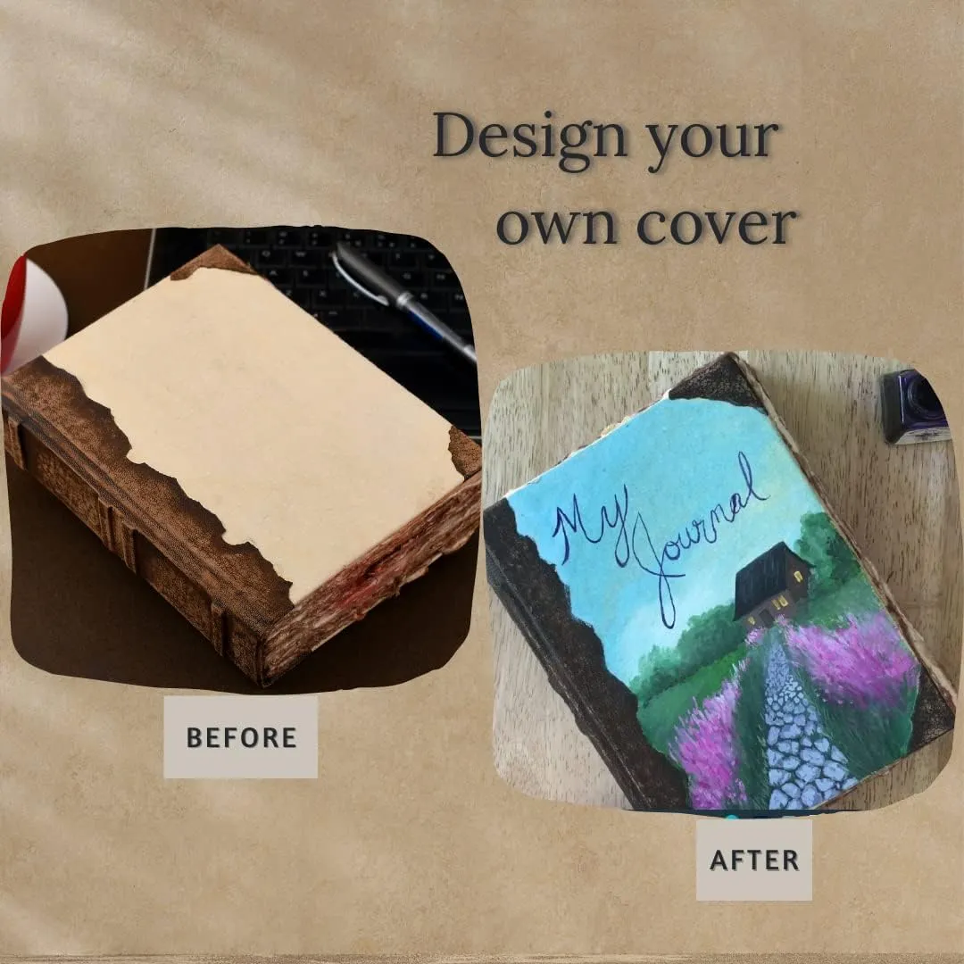 LEATHER VILLAGE Rustic Vintage Leather Journal - Handmade Antique Leather Bound Diary Notebook - 10"X7", 200 Pages Writing Book for Women and Men