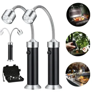 LED Magnetic BBQ Lights - Adjustable Flexible 360 Degrees Heat Resistant Gooseneck Light