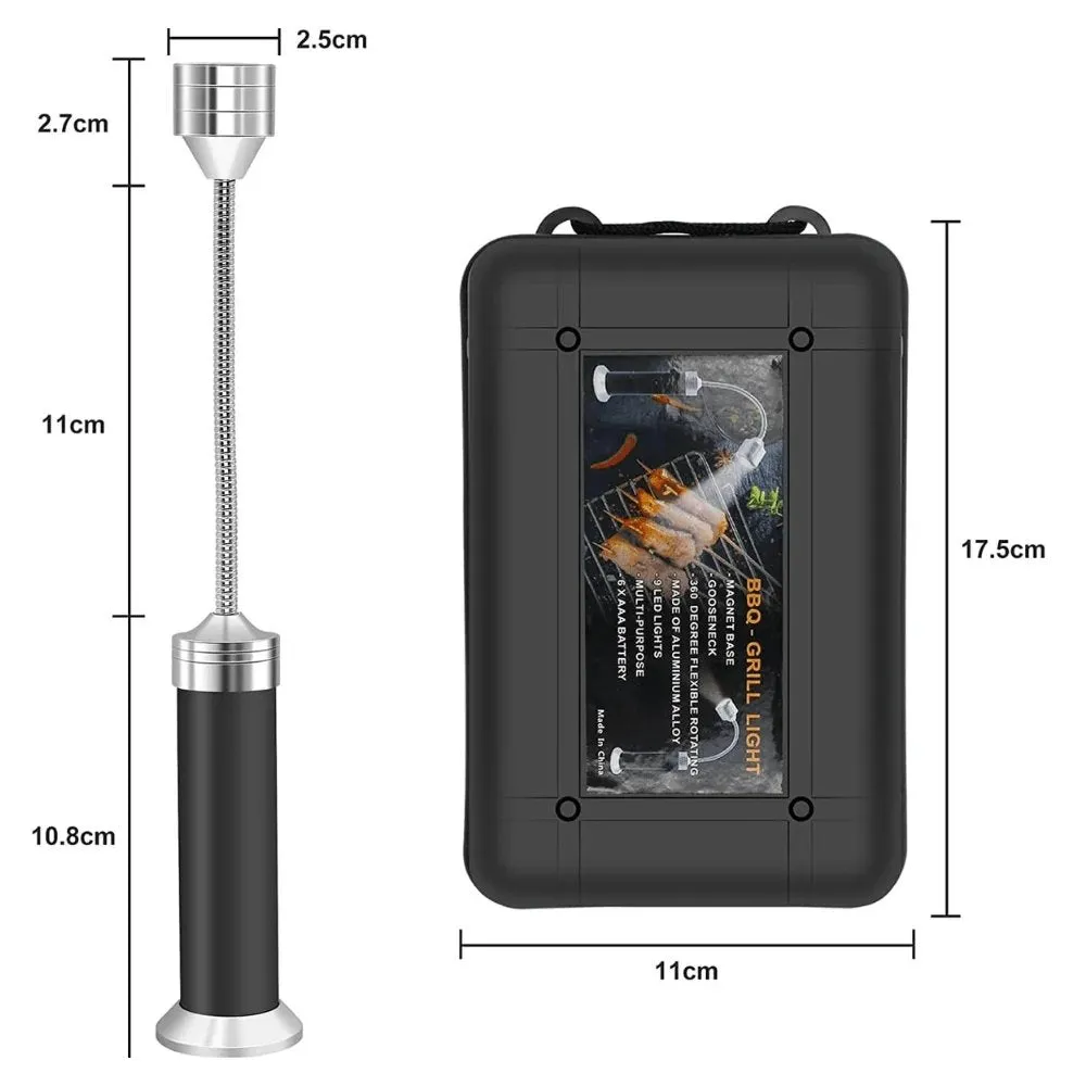 LED Magnetic BBQ Lights - Adjustable Flexible 360 Degrees Heat Resistant Gooseneck Light
