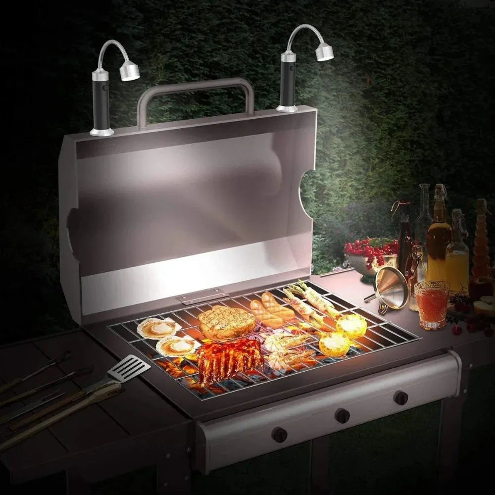 LED Magnetic BBQ Lights - Adjustable Flexible 360 Degrees Heat Resistant Gooseneck Light