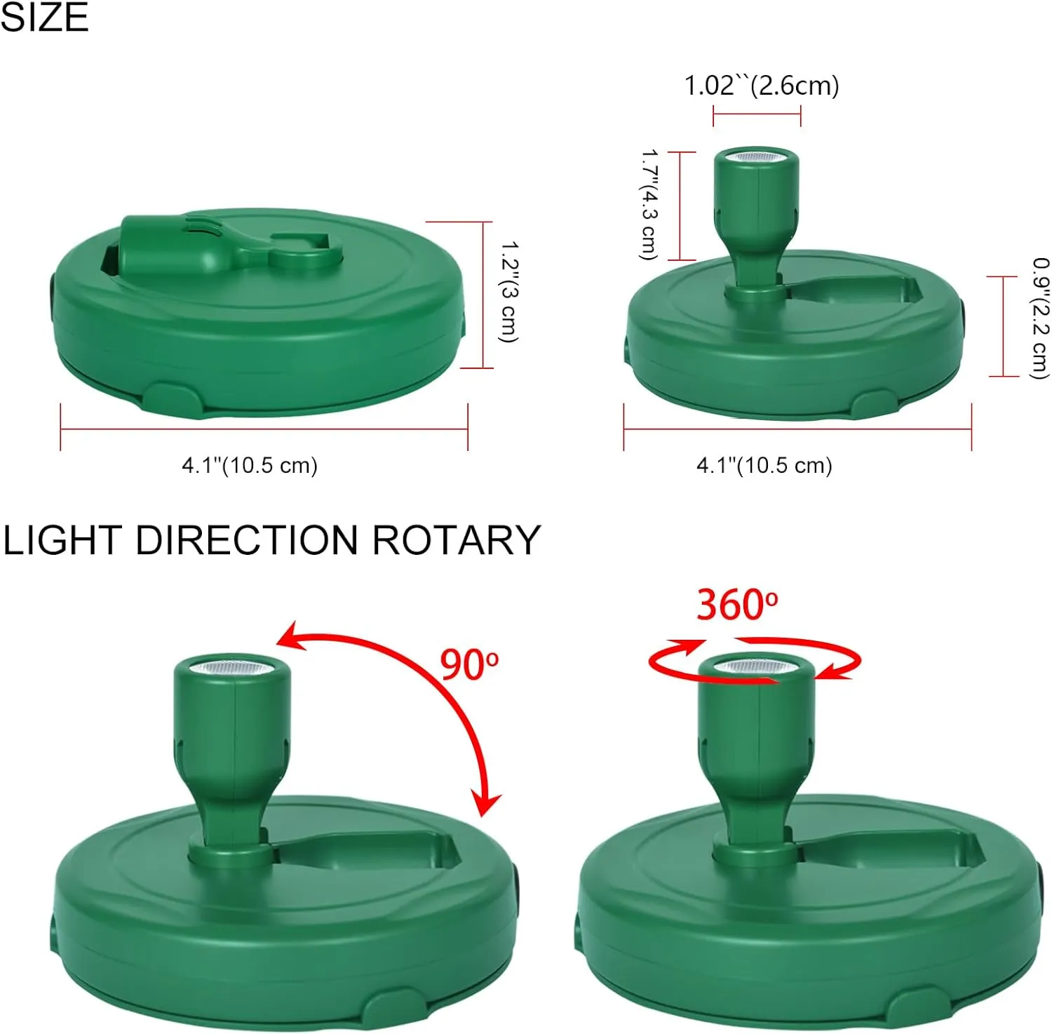 LED Spotlight, Battery Powered Picture Lights, Uplight Indoor, Puck Lights with Remote, Plant Spot Light for Wall Art Display Dartboard Painting Artwork Accent Closet-Green