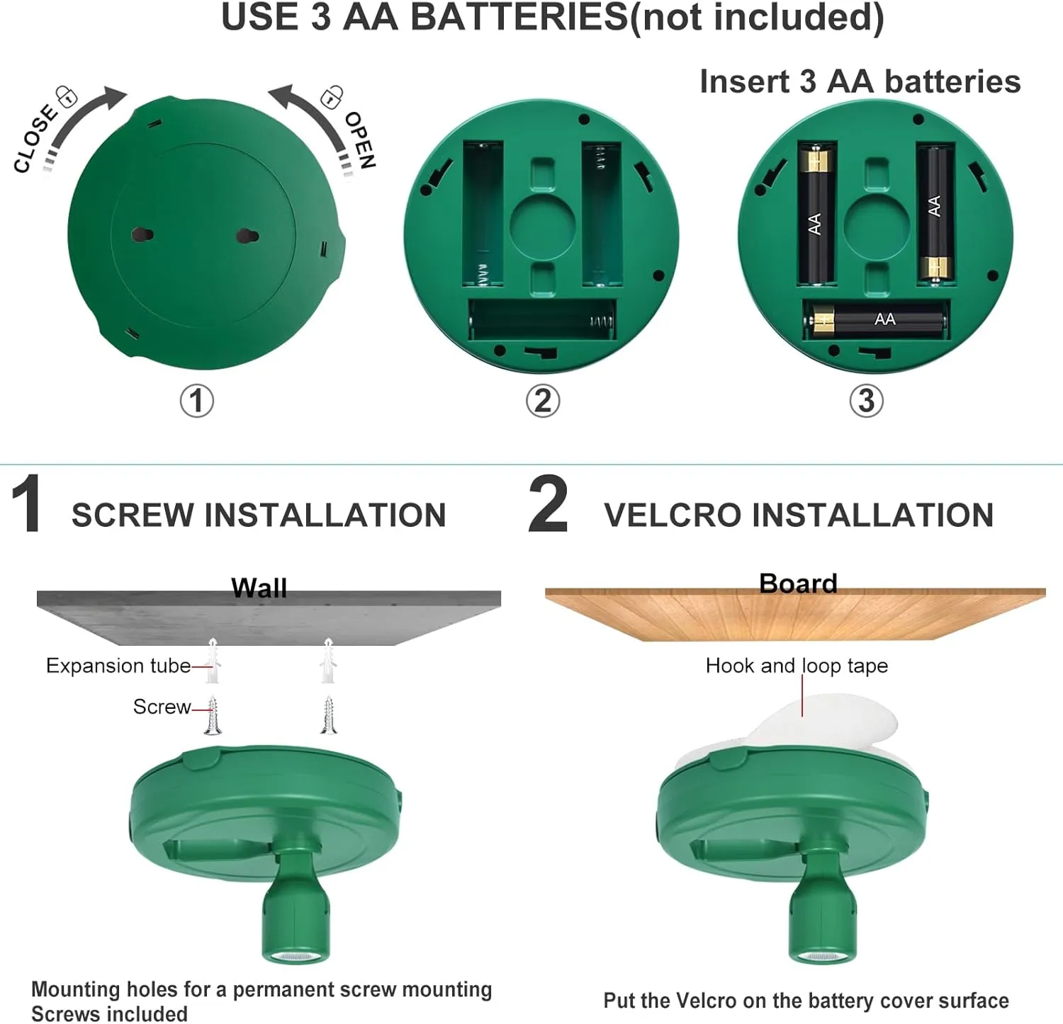 LED Spotlight, Battery Powered Picture Lights, Uplight Indoor, Puck Lights with Remote, Plant Spot Light for Wall Art Display Dartboard Painting Artwork Accent Closet-Green
