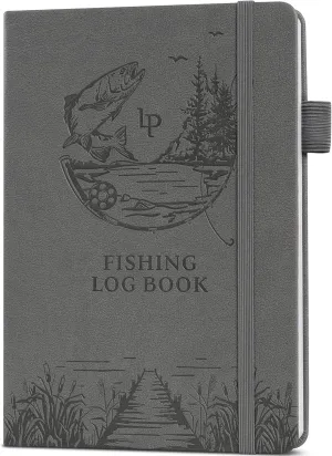 Legend Fishing Log Book – Fisherman Journal Notebook to Record Catches & Trip Info – Fishing Essentials, Equipment & Gifts for Men (Gray Debossed)