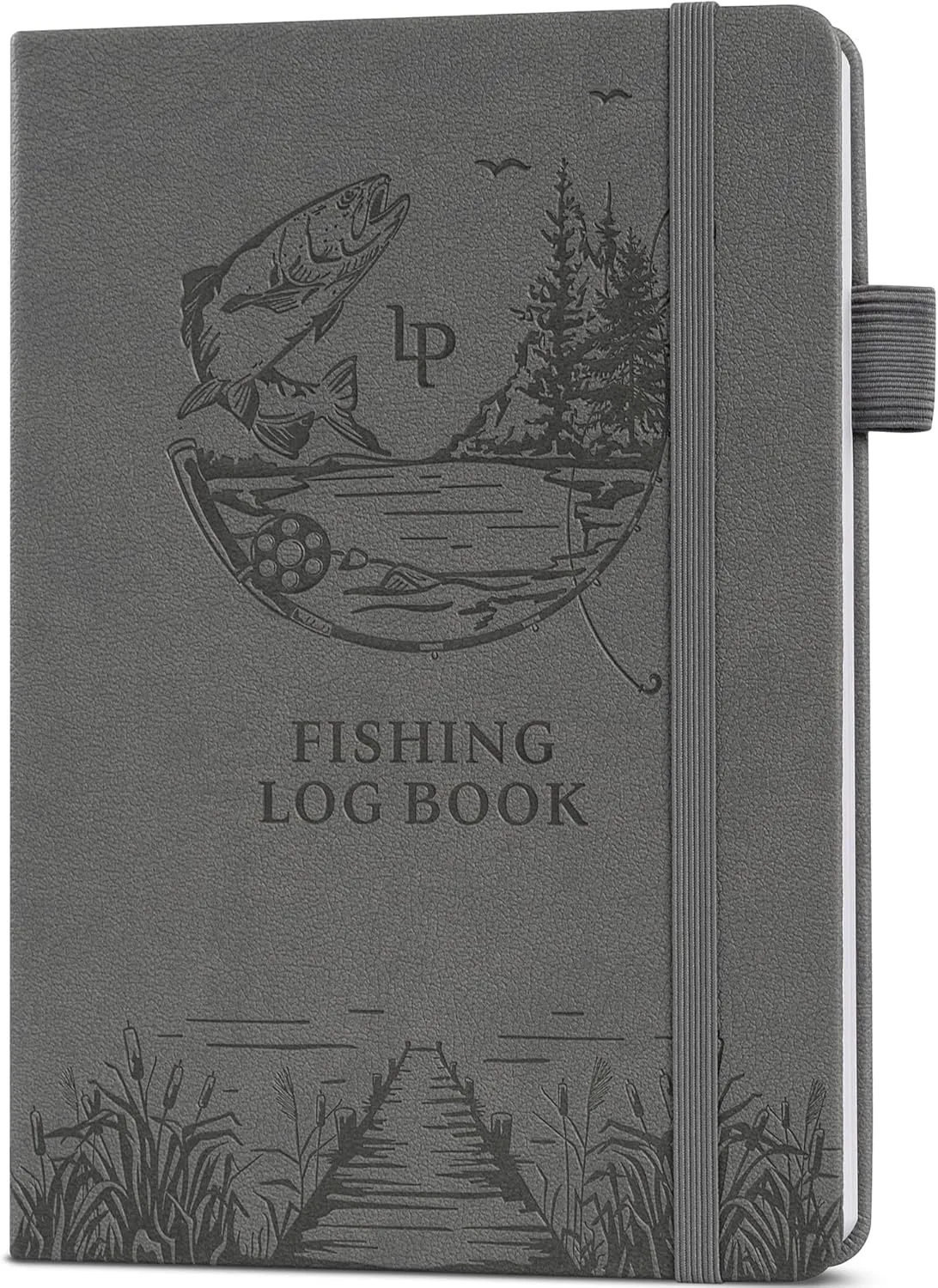 Legend Fishing Log Book – Fisherman Journal Notebook to Record Catches & Trip Info – Fishing Essentials, Equipment & Gifts for Men (Gray Debossed)
