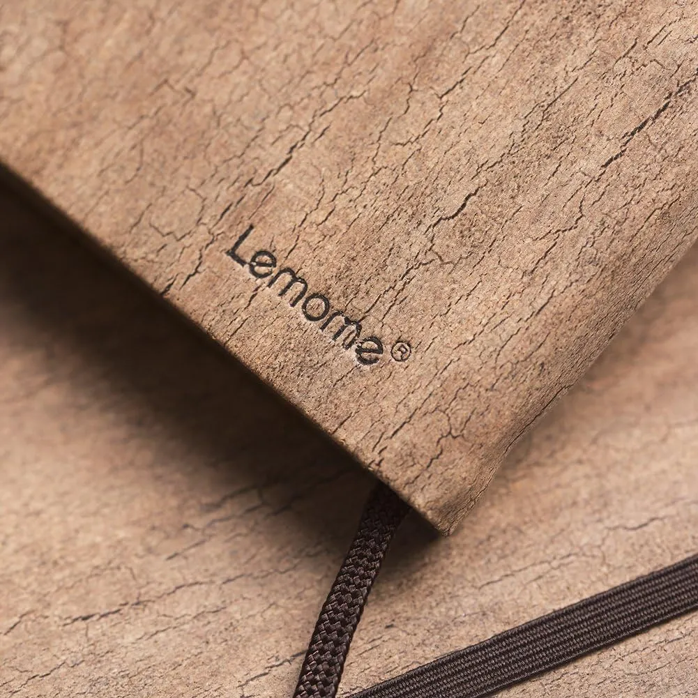 Lemome Thick Notebook - Eco-Friendly Natural Cork Hardcover Writing Notebook with Pen Loop & Premium Thick Paper   Page Dividers Gifts, A5 (5x8) Bound Notebook