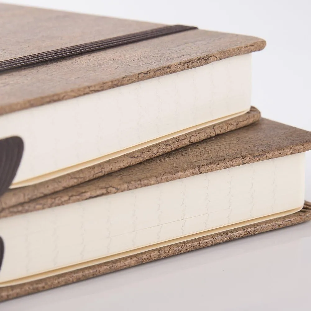 Lemome Thick Notebook - Eco-Friendly Natural Cork Hardcover Writing Notebook with Pen Loop & Premium Thick Paper   Page Dividers Gifts, A5 (5x8) Bound Notebook