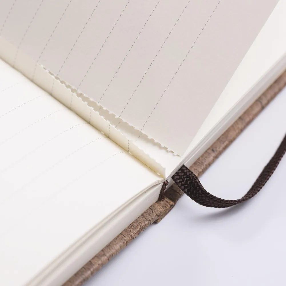 Lemome Thick Notebook - Eco-Friendly Natural Cork Hardcover Writing Notebook with Pen Loop & Premium Thick Paper   Page Dividers Gifts, A5 (5x8) Bound Notebook
