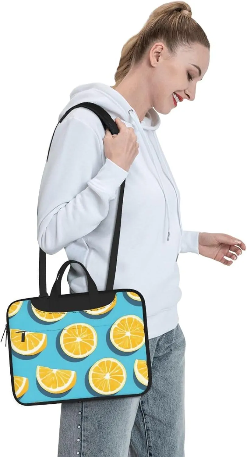Lemon wedges Laptop Shoulder Bag Portable Laptop Bag Laptop Case Crossbody Briefcase w/Strap Handle