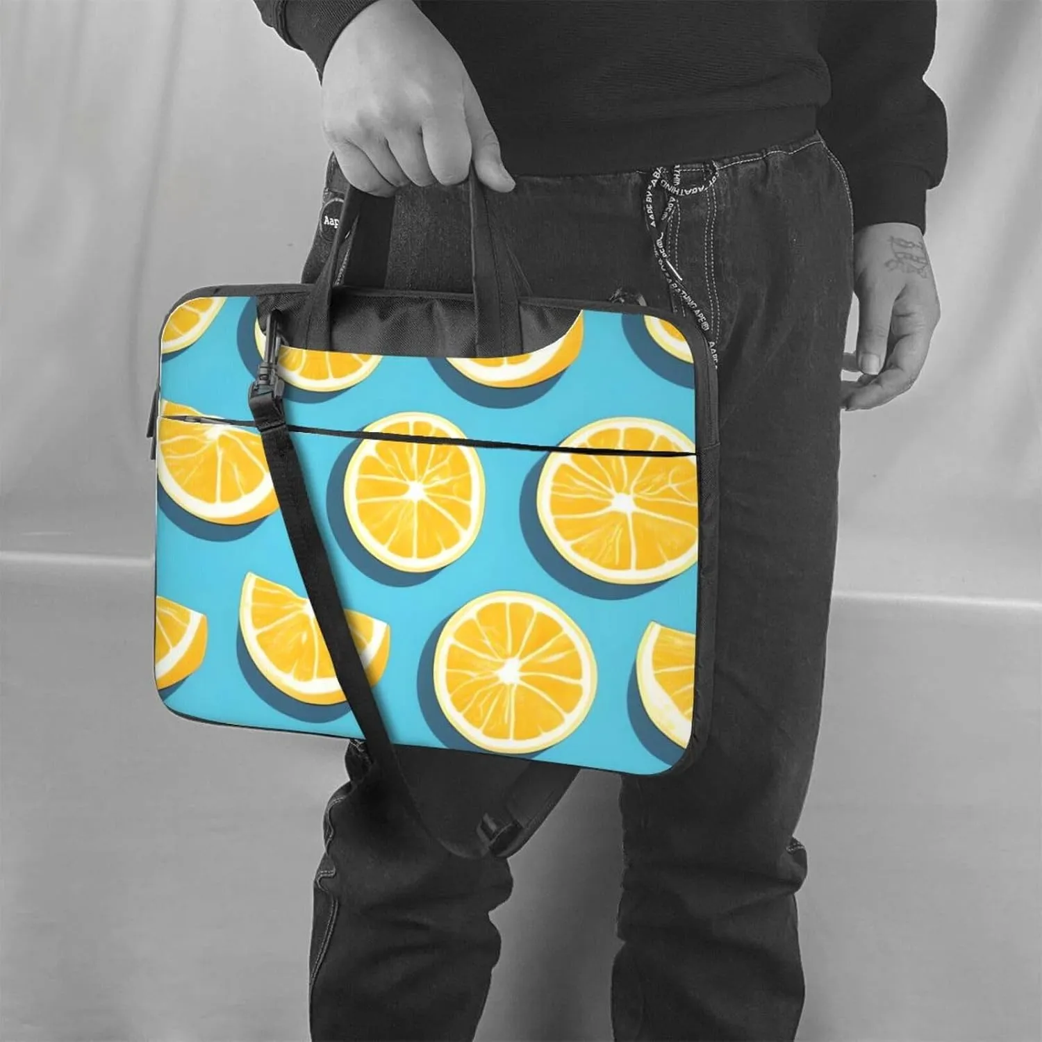 Lemon wedges Laptop Shoulder Bag Portable Laptop Bag Laptop Case Crossbody Briefcase w/Strap Handle