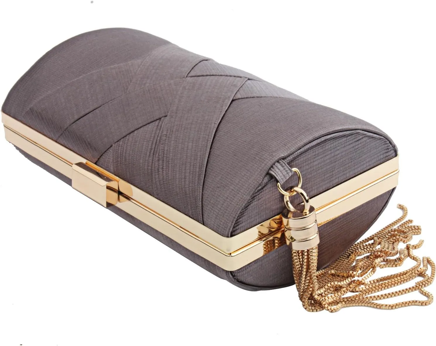 LETODE Women's Elegant Tassel Pendant Silk Evening Bag Clutch Purse for Bride Wedding Prom Night Out Party