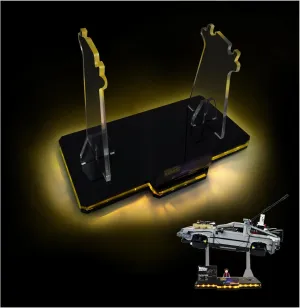 Light up Acrylic Display Stand for (Lego Back to The Future Time Machine 10300) Car Building Block Model,apply for Back to The Future Time Machine only(No Model Set Included)