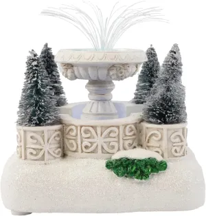 Lightup Fountain Christmas Accessories Figurines | Christmas Village House Collection for Decorations and Gift | Multicolor with LED Lights