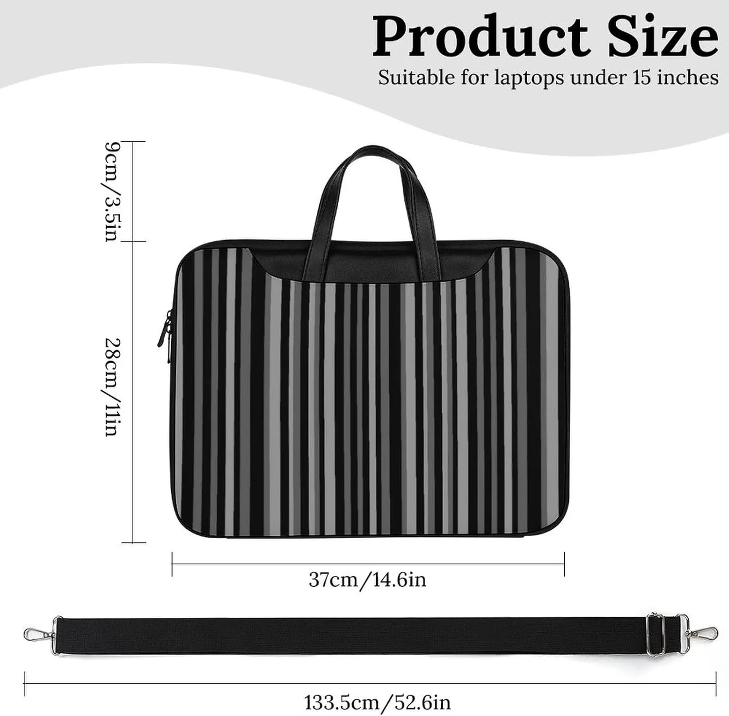 Lines Navy Blue And Yellow Handheld Single Shoulder Crossbody Laptop Bag Unisex