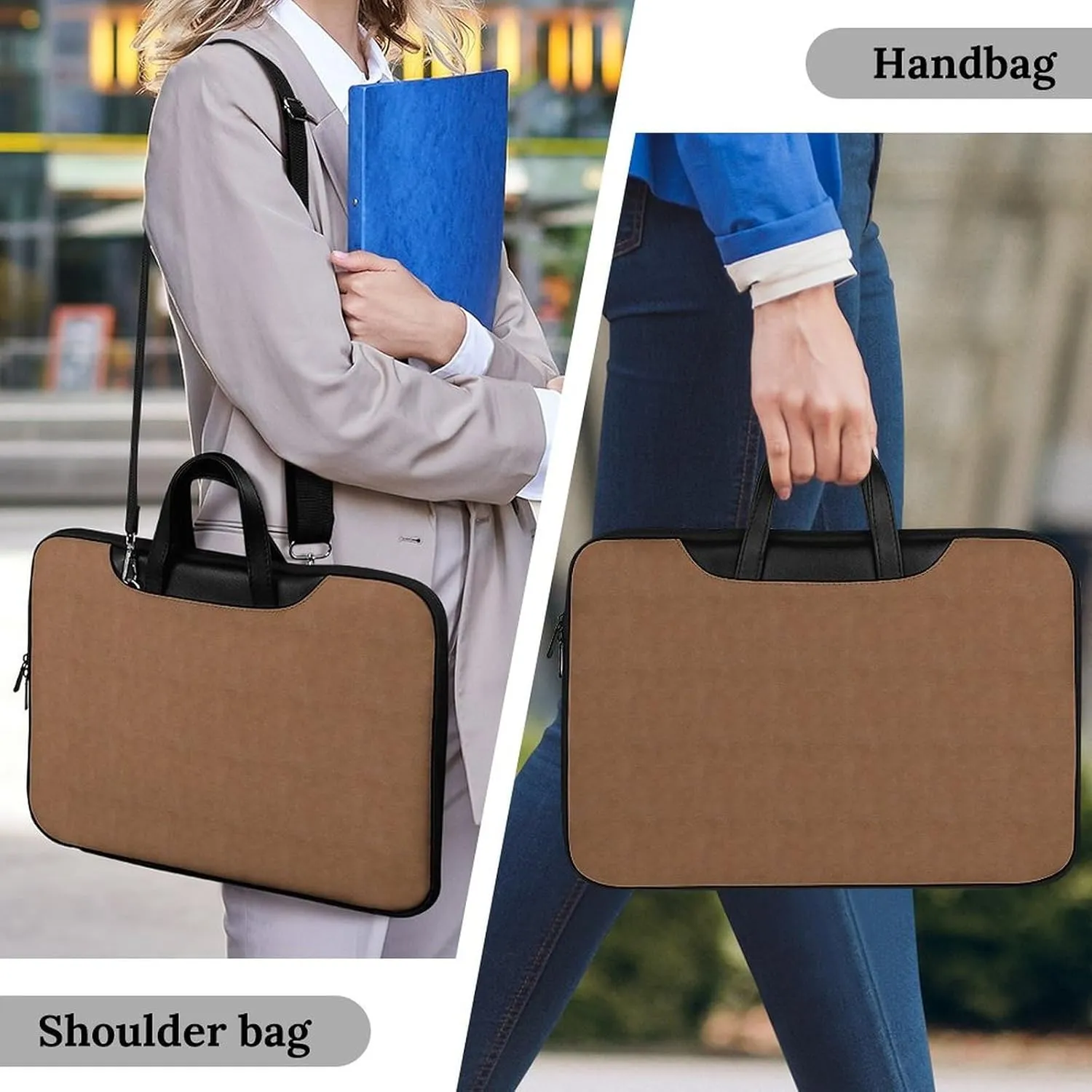 Lines Navy Blue And Yellow Handheld Single Shoulder Crossbody Laptop Bag Unisex